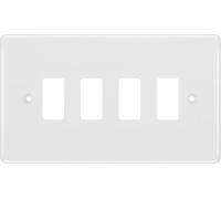 BG R84 Nexus Grid | White | Moulded 4 Module Front Plate