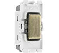BG RAB12C Nexus Grid Antique Brass 20AX 2 Way 1 Pole Centre-Off Switch Module