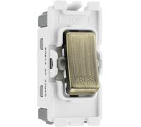 BG RAB14 Nexus Grid Antique Brass 20A 20AX 1 Way 1 Pole Retractive PRESS Switch Module