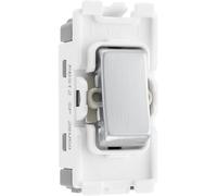 BG RBS12C Nexus Grid 20A SP 2-Way Centre Off - Brushed Steel