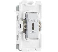 BG RBS12EL Nexus Grid 20A Secret Key SP 2-Way (EMG LTG TEST) - Brushed Steel