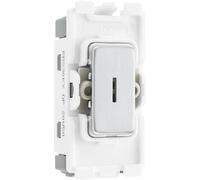 BG RBS30KY Nexus Grid Brushed Steel 20A 2 Pole Key Switch Module
