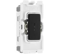 BG RFB12KY Nexus Grid Matt Black 20AX 2 Way 1 Pole Key Switch Module