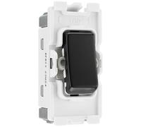 BG RFB13 Matt Black Intermediate Light Switch 20 Amp Grid Switch
