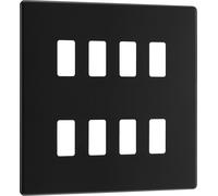 BG RFFB8 Flatplate Screwless 8G Grid Front Plate - Matt Black