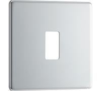 BG RFPC1 Flatplate Screwless 1G Grid Front Plate - Polished Chrome