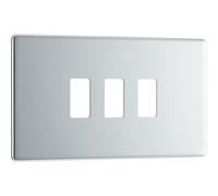 BG RFPC3 Flatplate Screwless 3G Grid Front Plate - Polished Chrome