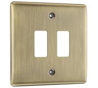 BG RNAB2 Nexus Metal 2G Grid Front Plate - Antique Brass