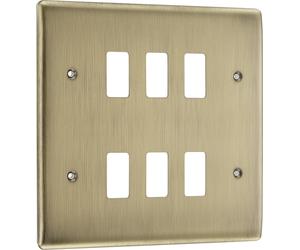 BG RNAB6 Nexus Metal 6G Grid Front Plate - Antique Brass