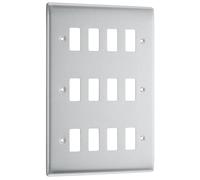 BG RNBS12 Nexus Metal 12G Grid Front Plate - Brushed Steel