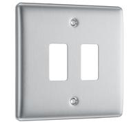BG RNBS2 Nexus Metal 2G Grid Front Plate - Brushed Steel