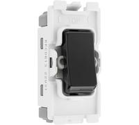 BG RPCDB13 Evolve Grid Black 20A 20AX Intermediate 1 Pole Switch Module