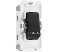 BG RPCDB14 Evolve Grid Black 20A 20AX 1 Way 1 Pole PRESS Retractive Switch Module