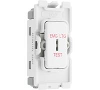 BG RPCDW12EL Evolve Grid White 20A 20AX 2 Way 1 Pole EMG LTG TEST Secret Key Switch Module