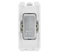 BG RRWHBS Brushed Steel 20A DP Appliance Grid Switch Labelled Water Heater