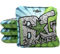 BG Samurai Cornhole Bags | Exclusive to Amazon | Set of 4 ACL Cornhole Bags | ACL Stamped 2026 | Color: Pop Art Green & Blue