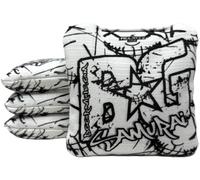 BG Samurai Cornhole Bags | Exclusive to Amazon | Set of 4 ACL Cornhole Bags | ACL Stamped 2026 | Color: Smile Black & White