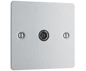 BG SBS60 Flatplate Screwed TV Aerial Socket - Brushed Steel
