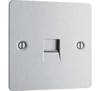 BG SBSBTS1 Flatplate Screwed Slave Telephone Socket - Brushed Steel