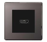 BG Screwless Black Nickel HDMI Socket Black Insert EMHDMIB FBNEMS2