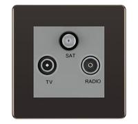 BG Screwless Black Nickel TV/FM/SAT Socket FBN67G