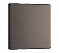 Screwless Flatplate Black Nickel Single Blank Plate FBN94-01