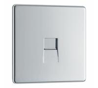 BG Screwless Flatplate Polished Chrome Single Master Telephone Socket - FPCBTM1