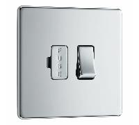 BG Screwless Flatplate Polished Chrome Switched 13A Fused Connection Unit - FPC50