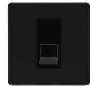 BG Screwless Matt Black Single RJ11 Telephone Socket FFBRJ111 - Black Insert