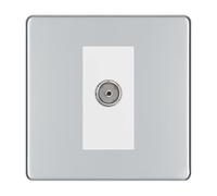 BG Screwless Polished Chrome Co-axial Socket FPC60W