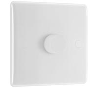 BG Smart Single Slave/Secondary Wall Dimmer Light Switch, App, Voice Assistant and Manual Control, 2-Way, Round Edge, 800 Series, White Moulded, 881S/HC