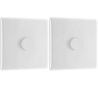 BG Smart Single Slave/Secondary Wall Dimmer Light Switch, App, Voice Assistant and Manual Control, 2-Way, Round Edge, 800 Series, White Moulded, 881S/HC (Pack of 2)