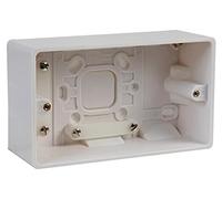 (BG) Surface Box 2 Gang 50MM, White Plastic, Surface Mount, Not Water Resistant