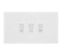 BG W3GA White 3 Gang Custom Labelled Appliance Grid Switch