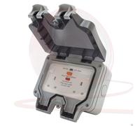 BG Weatherproof 13A 2 Gang Latching RCD Double Switched Outdoor Socket. WP22RCD