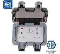 Masterplug British General IP66 Weatherproof Outdoor Switched Twin Sockets IP66