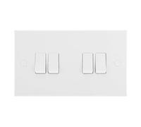 Bg White 20A 2 Way 4 Gang Light Switch