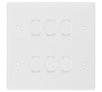BG White Moulded 6 Gang Trailing Edge LED Dimmer Light Switch 2 Way Custom Switch