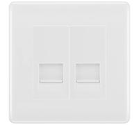 BG White Moulded Double RJ11 Telephone Socket NWMRJ112 - White Insert