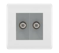 BG White Moulded Double Satellite Socket NWM642G