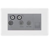 BG White Moulded Quadplex Combination TV Socket NWM69G