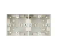 BG White Square Edge Dual Surface Pattress 37mm