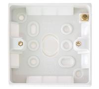 BG White Square Edge Single Surface Pattress 19mm + Earth Terminal