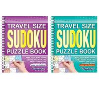 BG Wiro Travel Size Wordsearch Sudoku Crossword A5 Puzzle Books, Choose Your Set of 2 (SUDOKU)