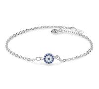 BG&WLing Evil Eye Bracelet for Women, Silver Chain with Blue CZ Crystal | Dainty Evil Eye Jewelry, Round Charm Pendant, Adjustable Chain, Hypoallergenic,Protection Symbol, Women's Jewelry