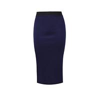 BG- Women's Pencil Skirt | Elastic Waist Bodycon Stretch Pencil Midi Skirt | Long Wiggle Tube Skirt Plus Size UK 6-26 (20 UK (XXL), Navy Blue)