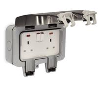 BG WP22 13 A 2-Gang Storm Weatherproof Outdoor Switched Socket Double Pole by Masterplug