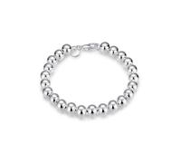 BG1724: Genuine Charles William Silver Beads Ball Bracelet - Women's Small Silver Bangle Gift
