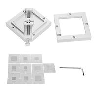 BGA Reballing Rework Station HT - 90, Universal BGA Rework Station, Aluminum Alloy Template Stencil with 10Pcs Steel Mesh for CPU Phone Welder Kits, Adjustable Chip Size Knob for 9