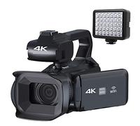 BGAZA 18X Full 4K 60FPS Professional Camcorder For Live Stream Webcam 64MP Digital Video Camera 4 Rotate Screen Vlog Recorder(NO SD Card,With Light)